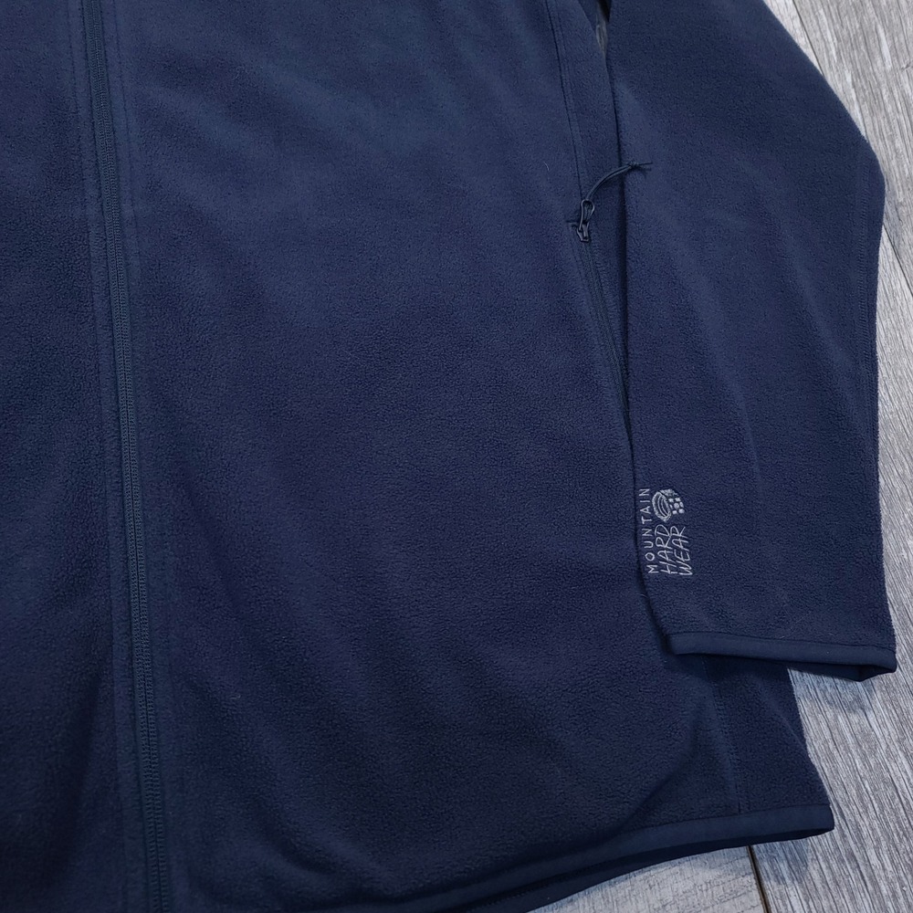 Mountain Hardwear Fleece Jacket Men XXL Navy Blue Microchill 2.0 Full Zip OM7722 - Picture 3 of 6
